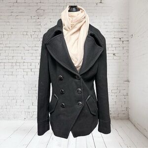 le chateau Black Double-Breasted Pea Coat